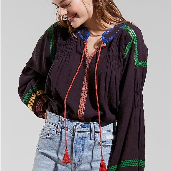 Urban Outfitters • Rainbow • Boho • Peasant Sleeve - Picture 2 of 11